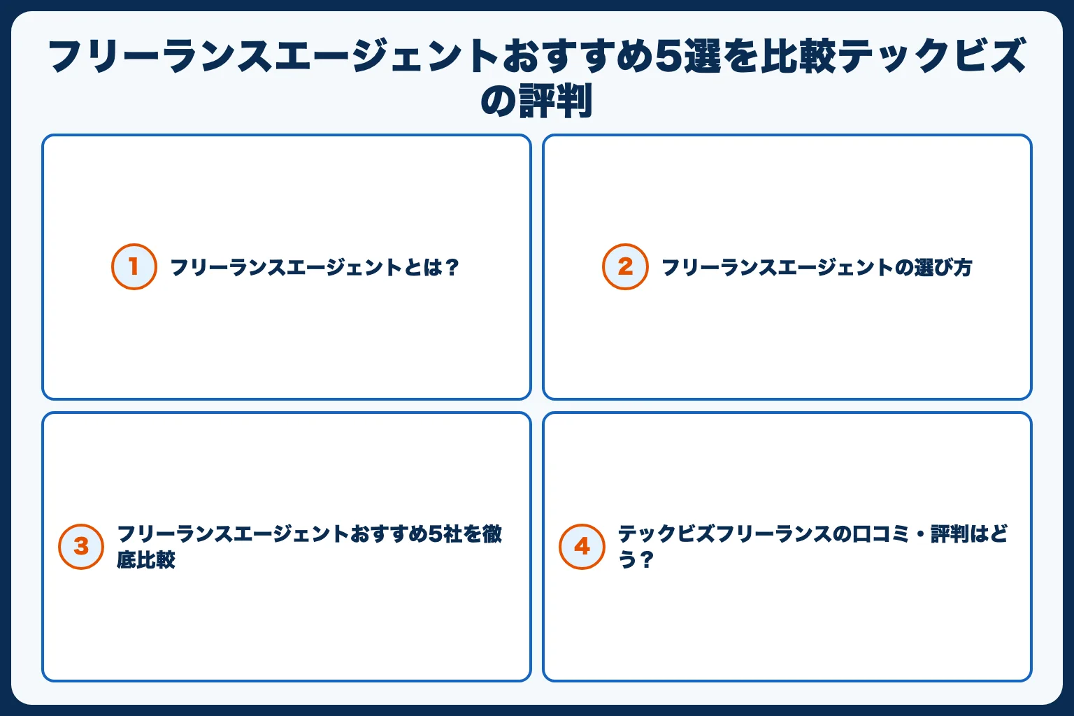 フリーランスエージェントおすすめ5選を比較【2026年最新】テックビズの評判も提携なしで解説
